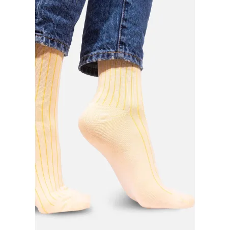 Classic organic cotton pale pink suit socks with yellow elastane