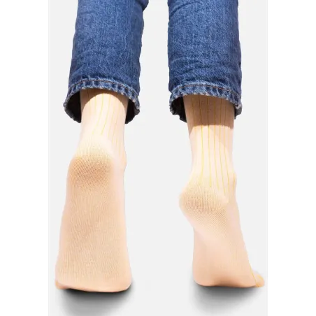 Classic organic cotton pale pink suit socks with yellow elastane