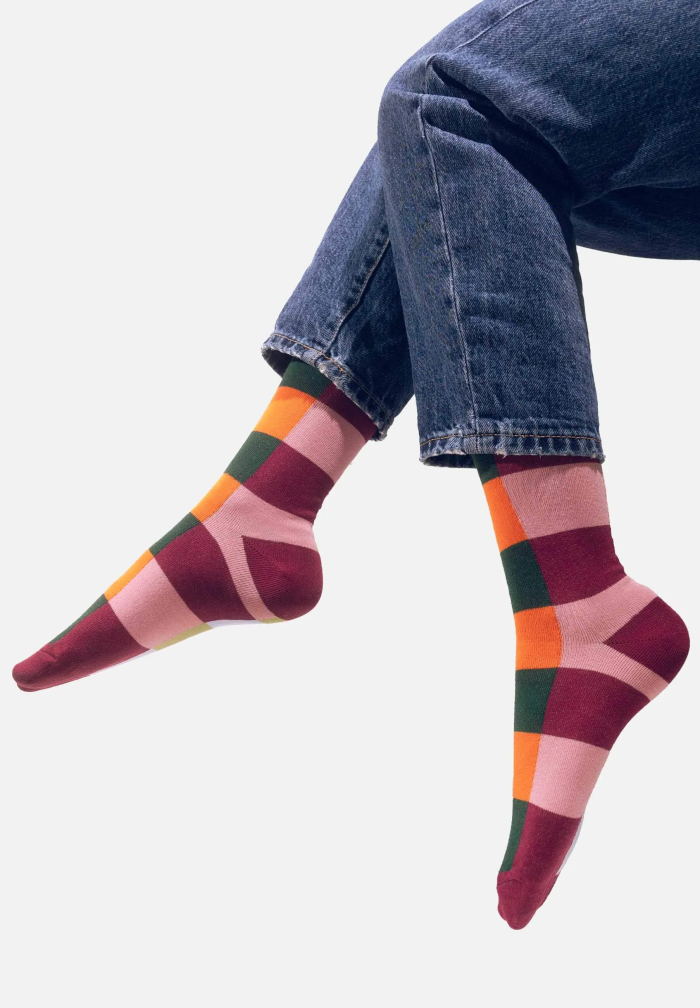 Carrots and peas checker socks