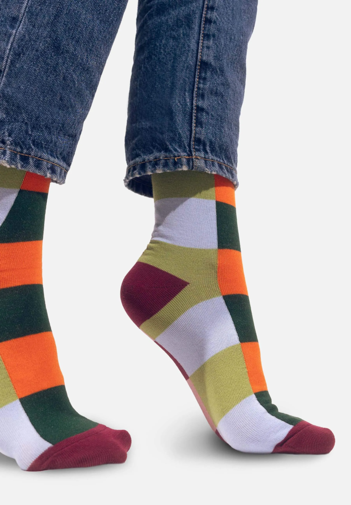 Carrots and peas checker socks