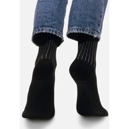Classic black organic cotton suit socks with grey elastane
