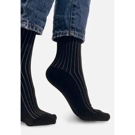 Classic black organic cotton suit socks with grey elastane
