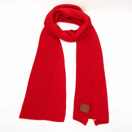 Poppy red organic cotton plain scarf OUTLET