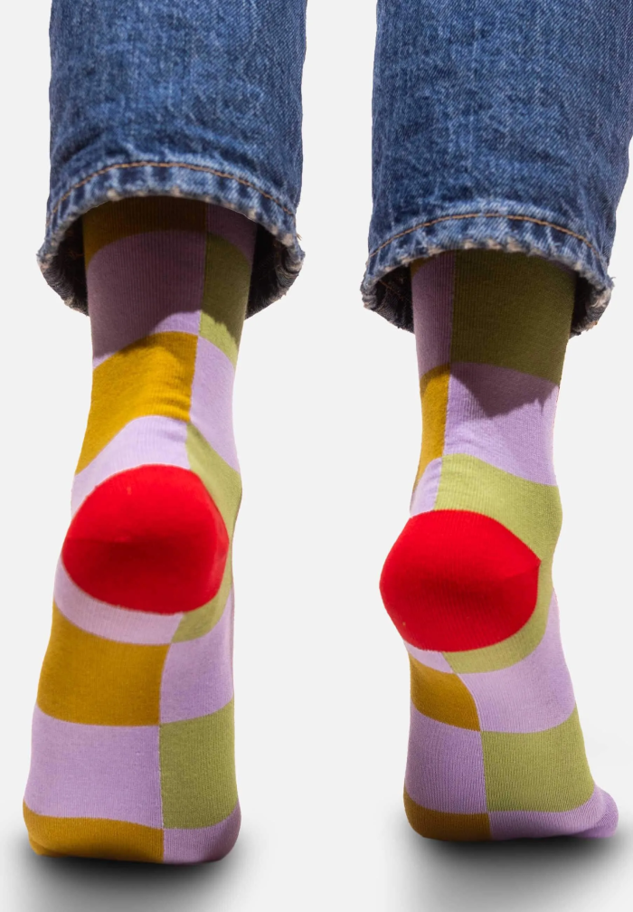Tomato in the meadow checker socks