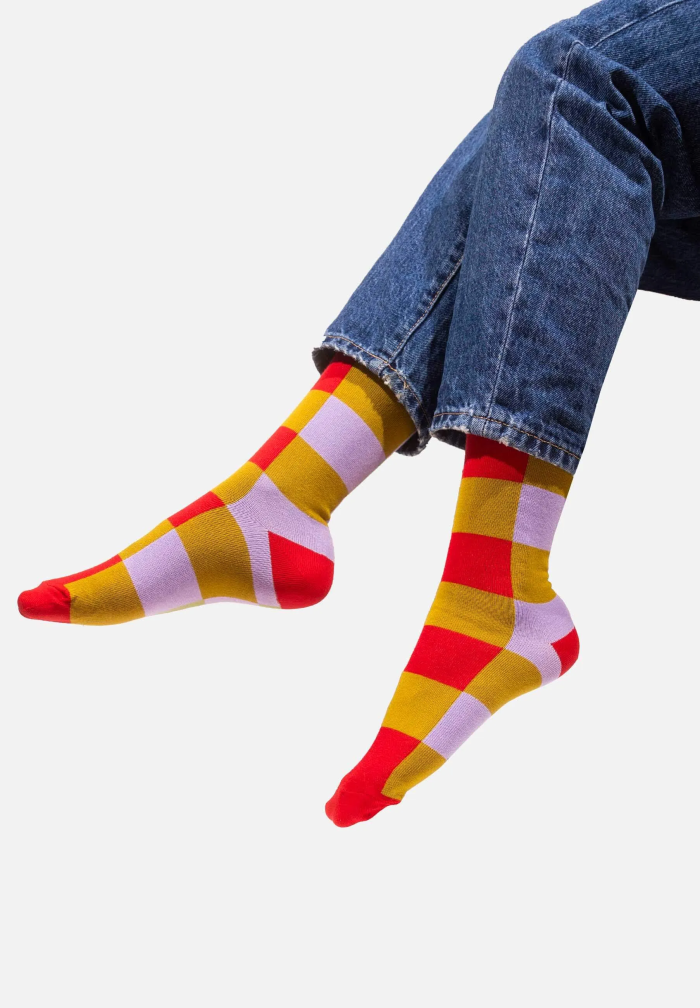 Tomato in the meadow checker socks