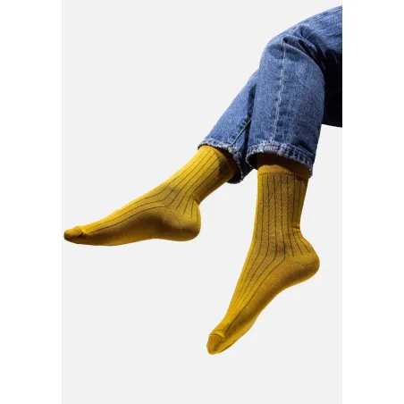 Classic Khaki organic cotton suit socks with beige elastane