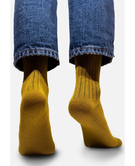 Classic Khaki organic cotton suit socks with beige elastane