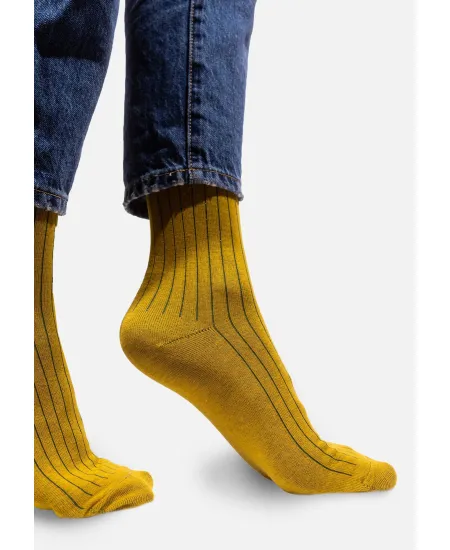Classic Khaki organic cotton suit socks with beige elastane
