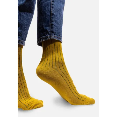 Classic Khaki organic cotton suit socks with beige elastane