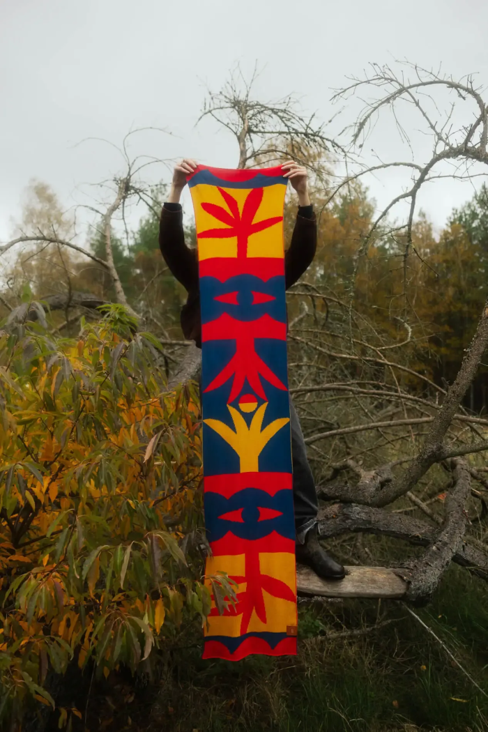 Organic Cotton Jacquard Scarf Stories from the Forest