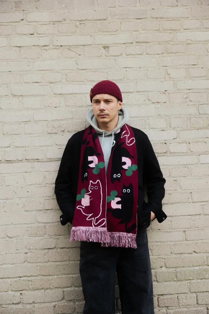 Organic cotton scarf Cat Mischief