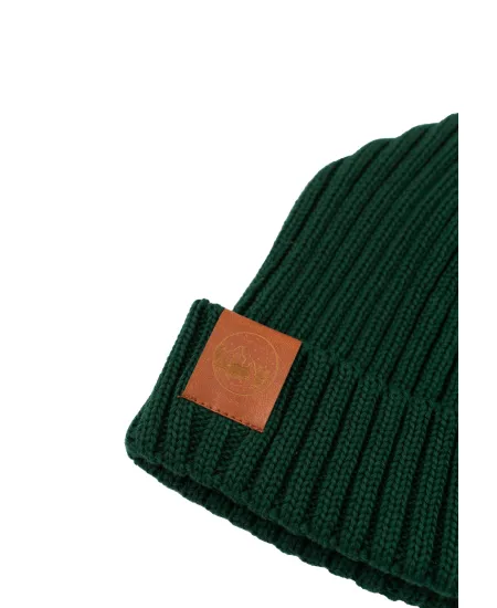 Bottle green organic cotton alkatraz beanie