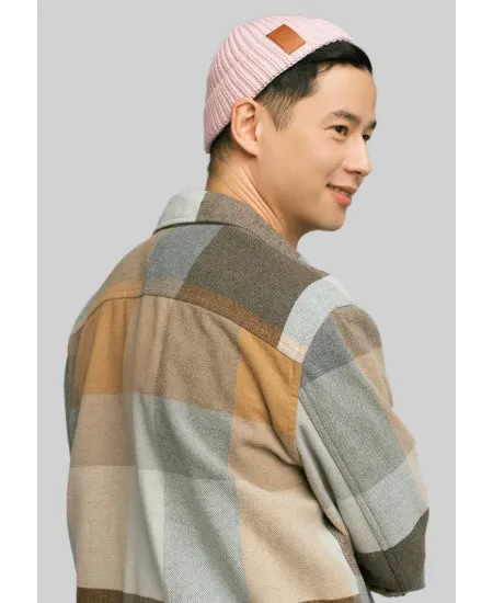 Light pink organic cotton burglar beanie