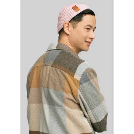Light pink organic cotton burglar beanie
