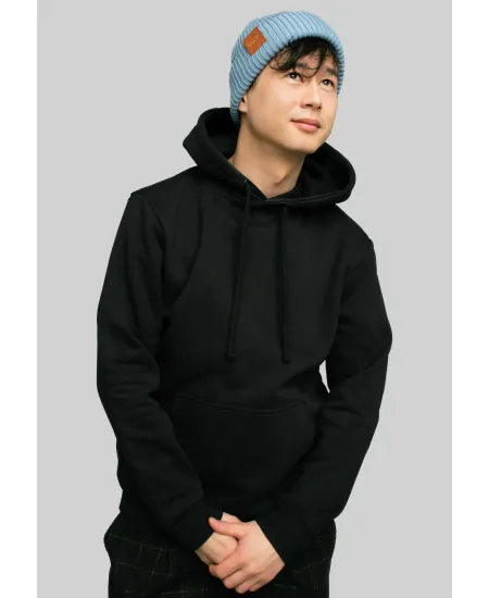 Blue-grey organic cotton winter beanie