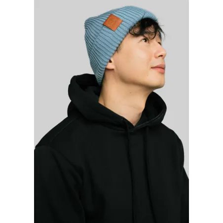 Blue-grey organic cotton winter beanie