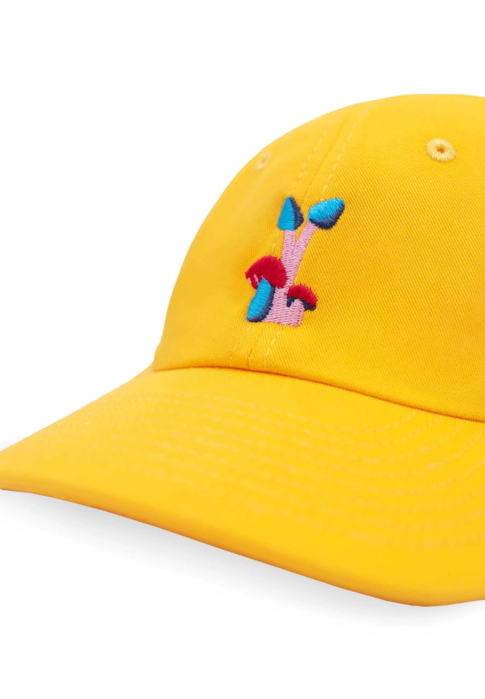 Low profile baseball cap Mushrooms yellow