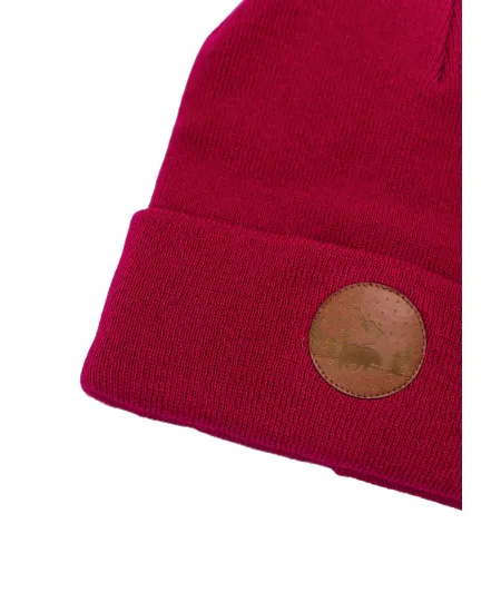 Raspberry red organic cotton classic beanie