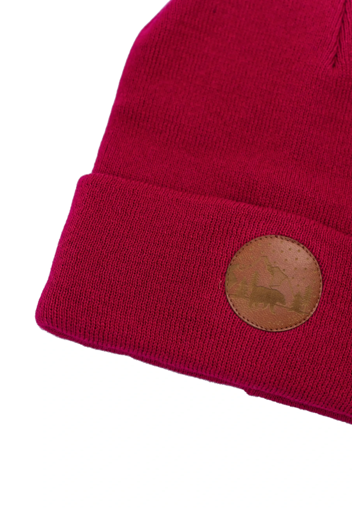 Czapka beanie z bawełny organicznej malinowa