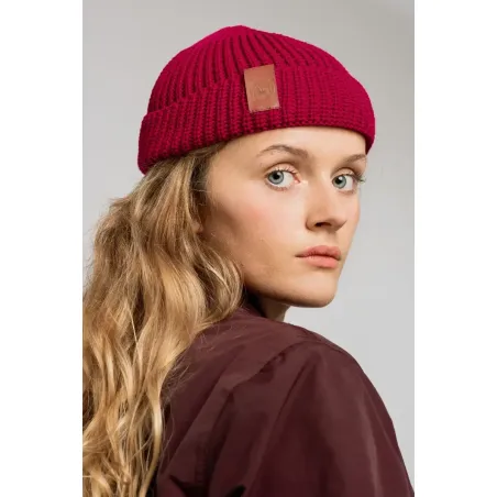 Raspberry red organic cotton burglar beanie