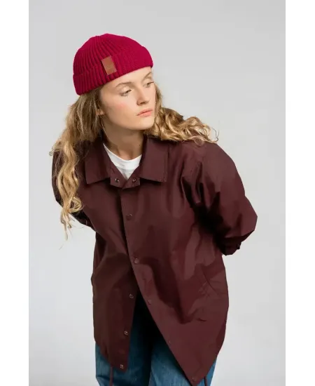 Raspberry red organic cotton burglar beanie