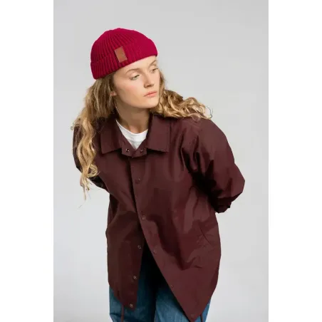 Raspberry red organic cotton burglar beanie