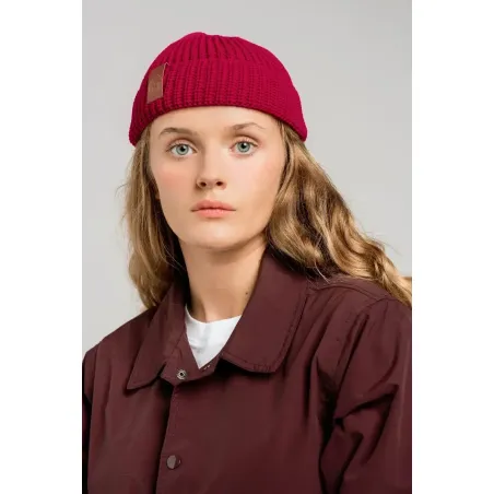 Raspberry red organic cotton burglar beanie