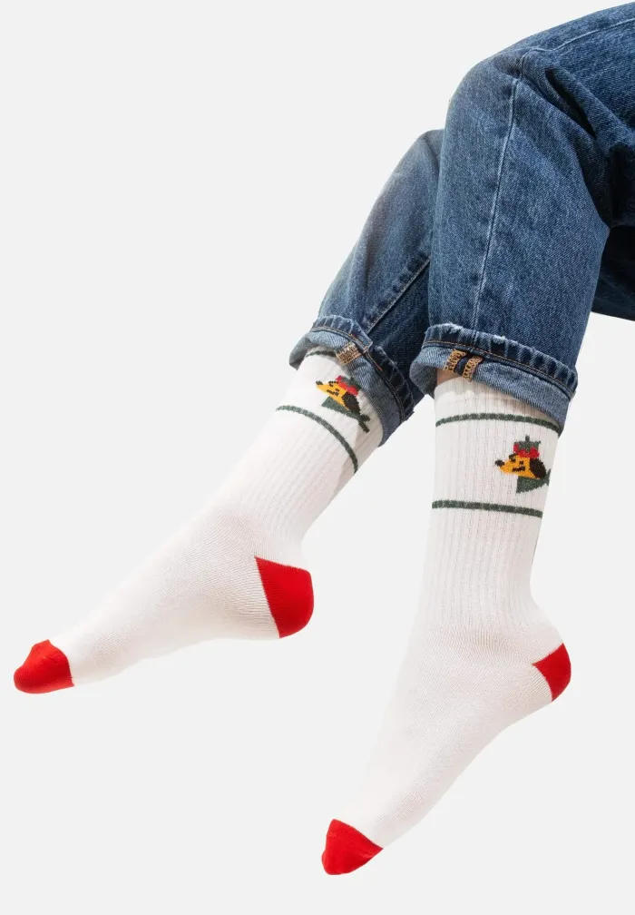 Sport organic cotton socks with Dog