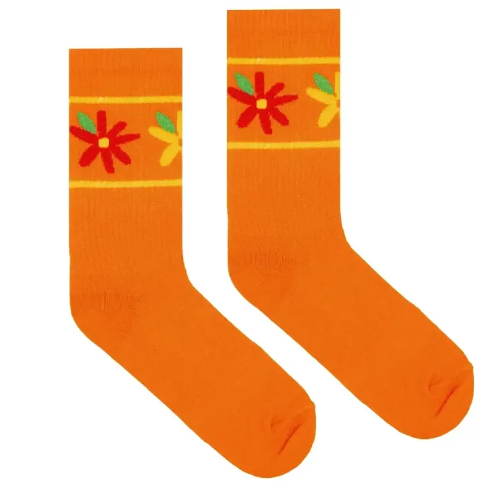 Skarpetki sportowe z bawełny organicznej Kwiatki