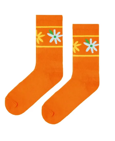 Sport organic cotton socks with Flowers