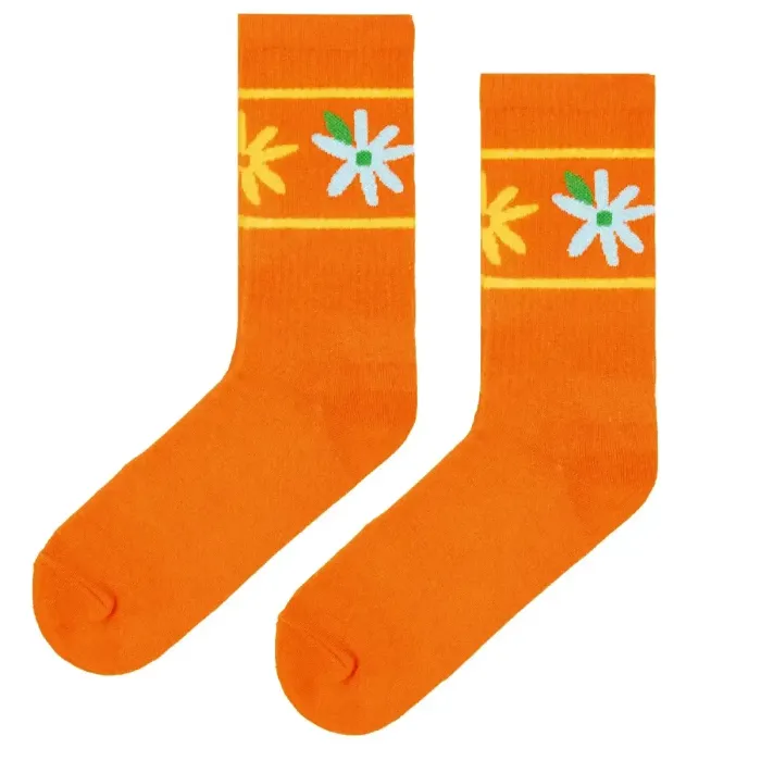 Skarpetki sportowe z bawełny organicznej Kwiatki