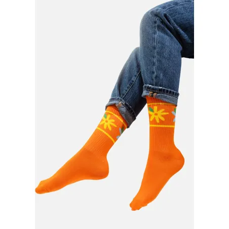 Sport organic cotton socks with Flowers