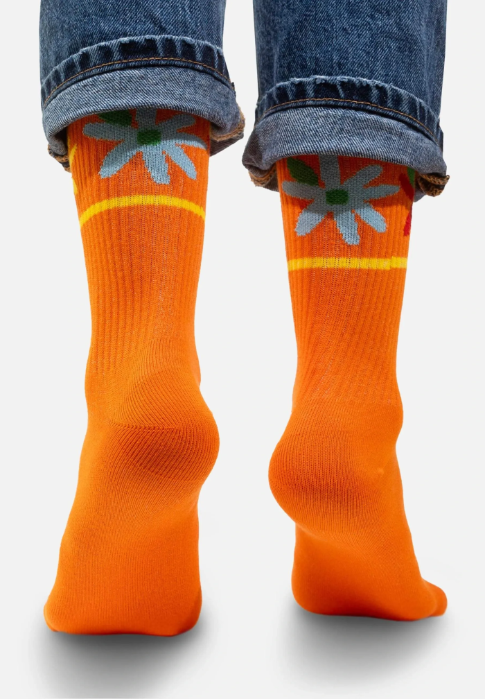 Sport organic cotton socks with Flowers