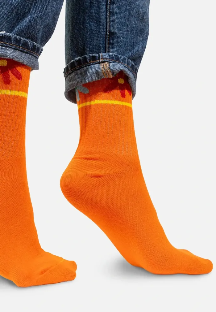 Skarpetki sportowe z bawełny organicznej Kwiatki