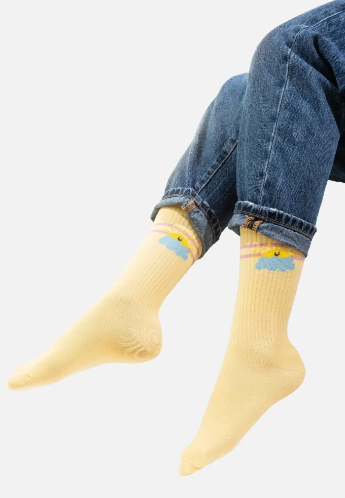 Skarpetki sportowe z bawełny organicznej Słońce