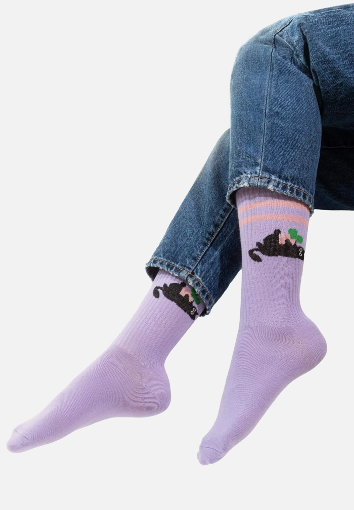 Sport organic cotton socks Cats Mischief