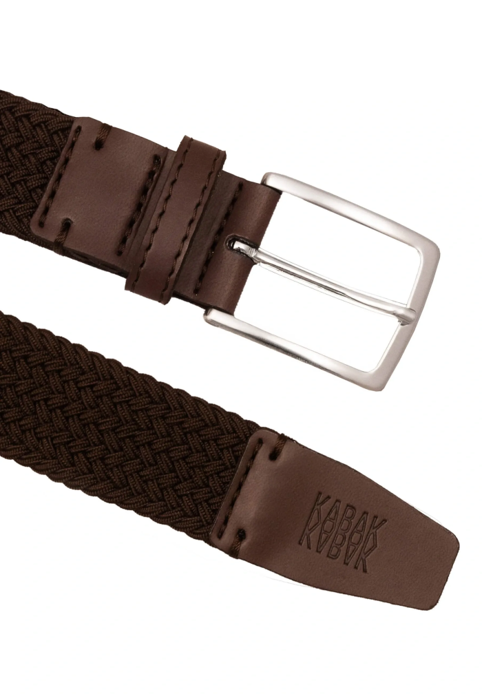 Recycled woven belt brown