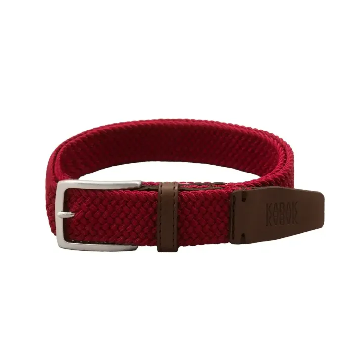 Recycled woven belt burgundy