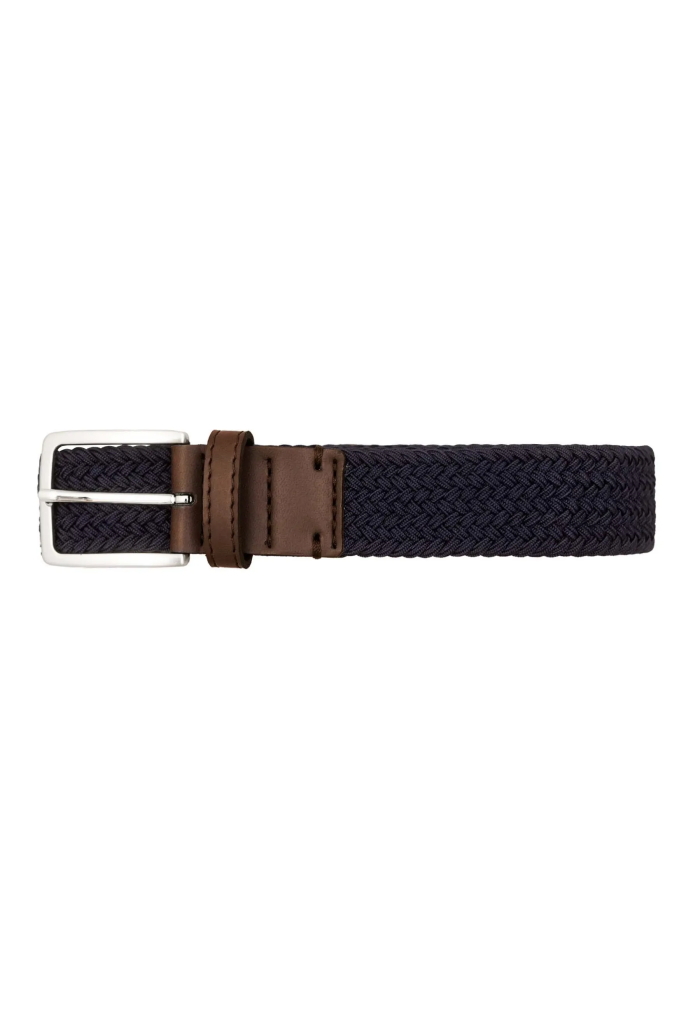 Recycled woven belt navy blue