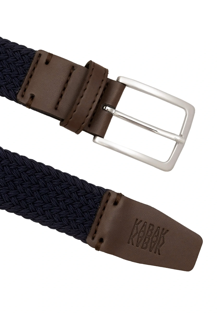 Recycled woven belt navy blue