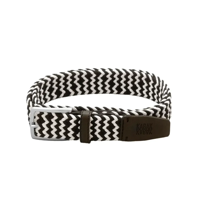 Recycled woven belt black and white