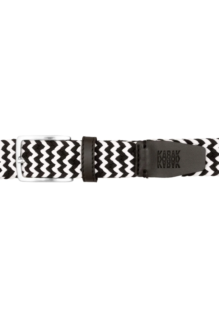 Recycled woven belt black and white
