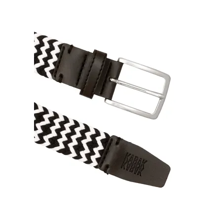 Recycled woven belt black and white