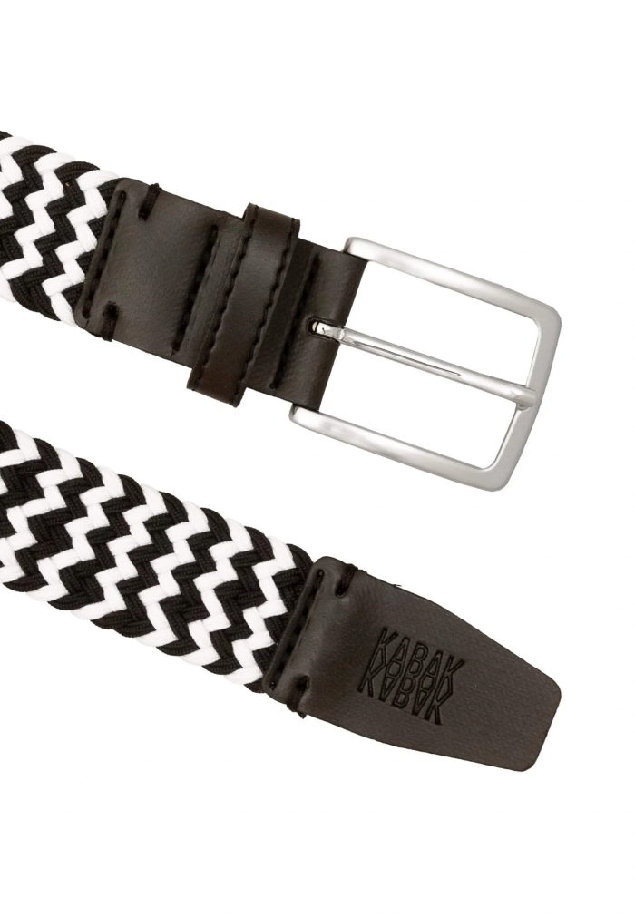 Recycled woven belt black and white