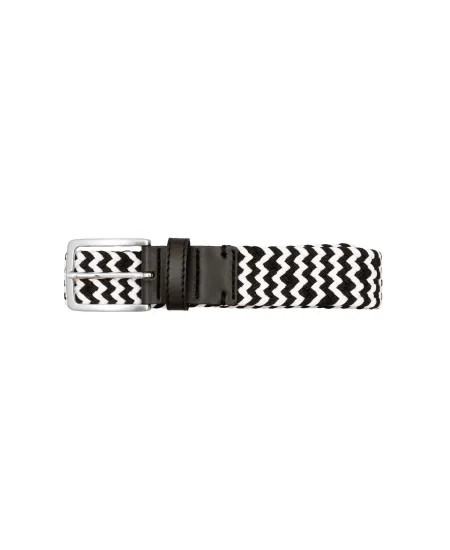 Recycled woven belt black and white