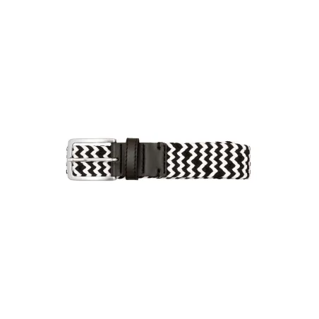 Recycled woven belt black and white