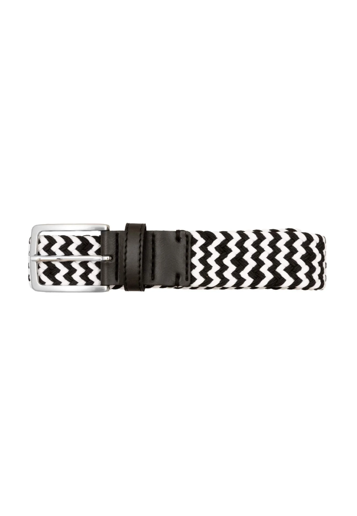 Recycled woven belt black and white