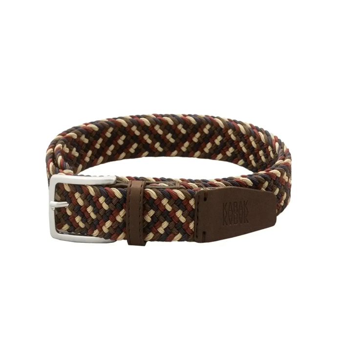 Recycled woven belt multicolor dark