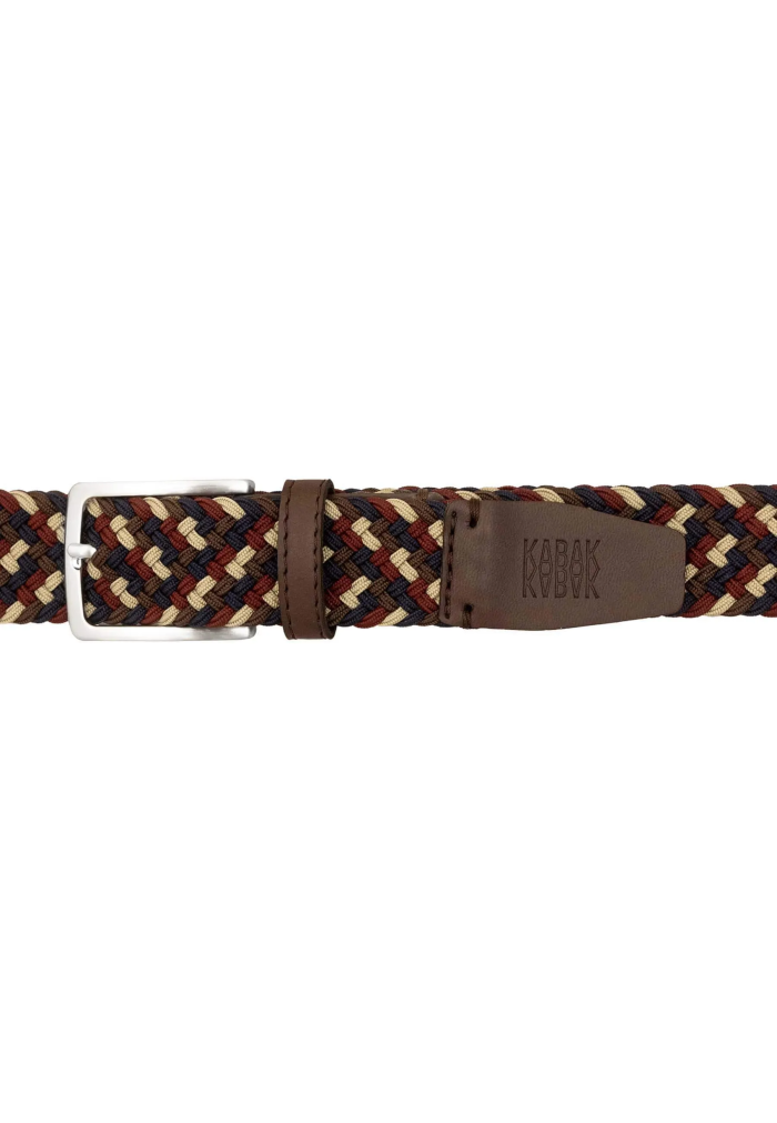 Recycled woven belt multicolor dark