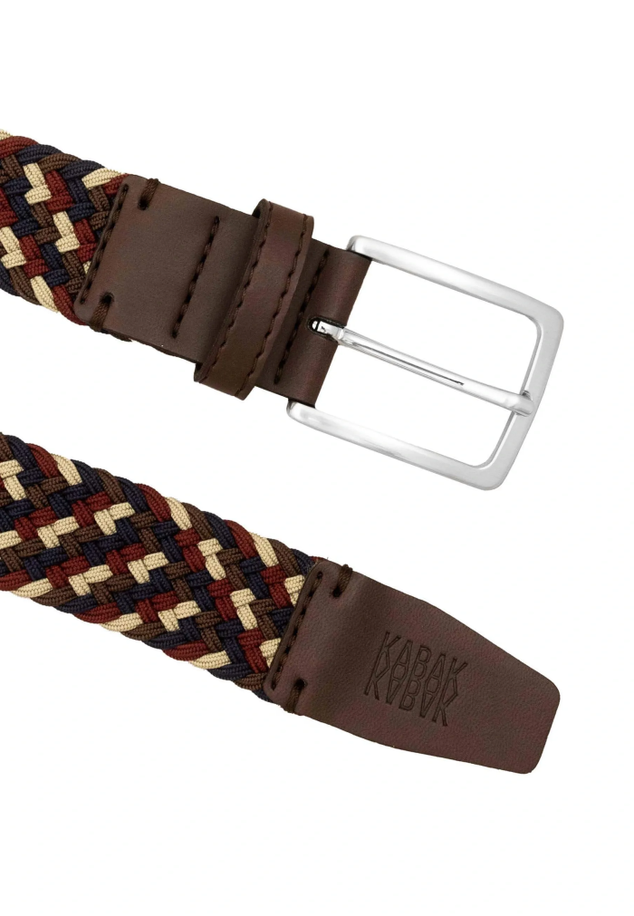 Recycled woven belt multicolor dark